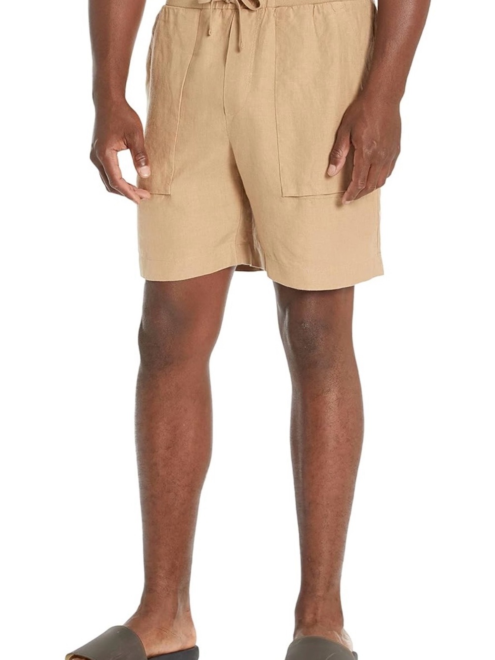 Vince Men's Drawstring Patch-Pocket Shorts in Khaki
